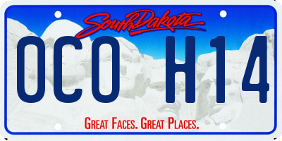 SD license plate 0COH14