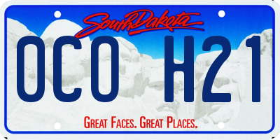 SD license plate 0COH21