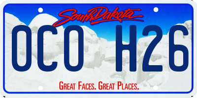 SD license plate 0COH26
