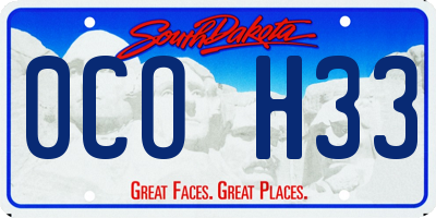 SD license plate 0COH33