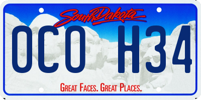 SD license plate 0COH34