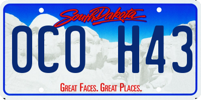 SD license plate 0COH43