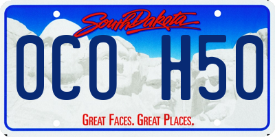 SD license plate 0COH50