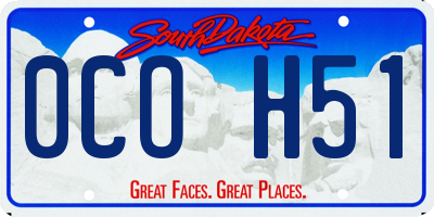SD license plate 0COH51