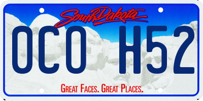 SD license plate 0COH52