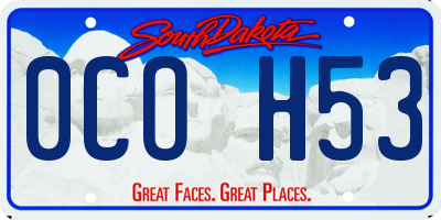 SD license plate 0COH53