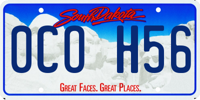 SD license plate 0COH56