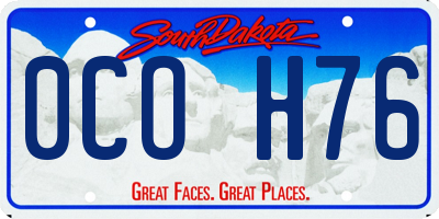 SD license plate 0COH76