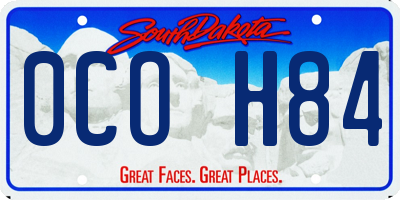 SD license plate 0COH84