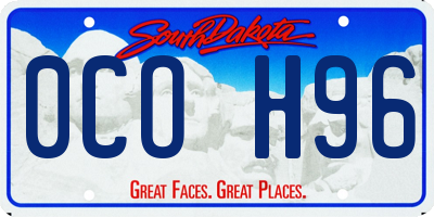 SD license plate 0COH96