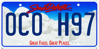 SD license plate 0COH97