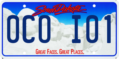 SD license plate 0COI01