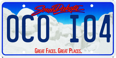 SD license plate 0COI04