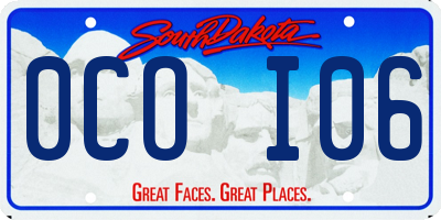 SD license plate 0COI06