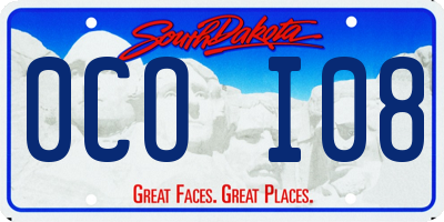 SD license plate 0COI08