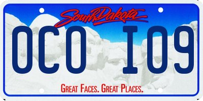SD license plate 0COI09