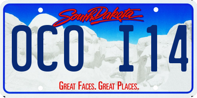 SD license plate 0COI14