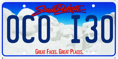 SD license plate 0COI30