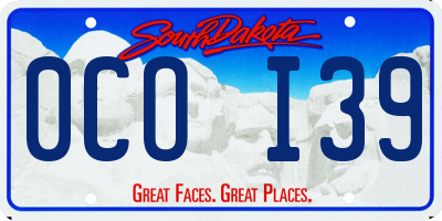 SD license plate 0COI39