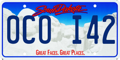 SD license plate 0COI42