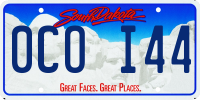 SD license plate 0COI44