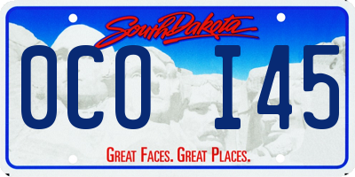 SD license plate 0COI45