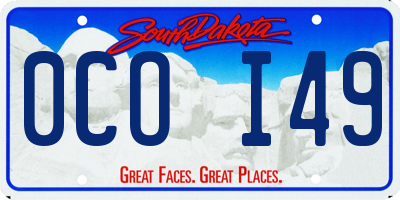 SD license plate 0COI49