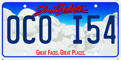 SD license plate 0COI54