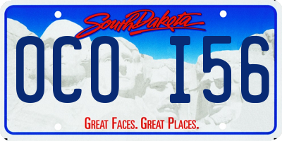 SD license plate 0COI56