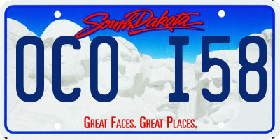 SD license plate 0COI58