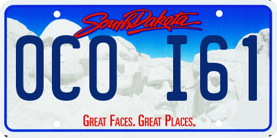 SD license plate 0COI61