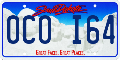 SD license plate 0COI64