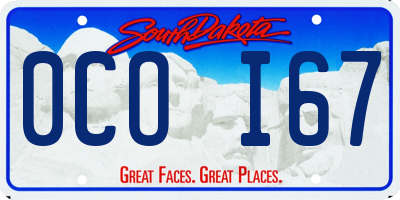 SD license plate 0COI67