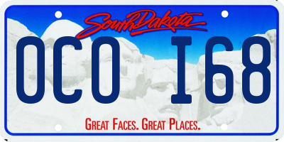 SD license plate 0COI68