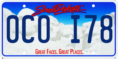 SD license plate 0COI78