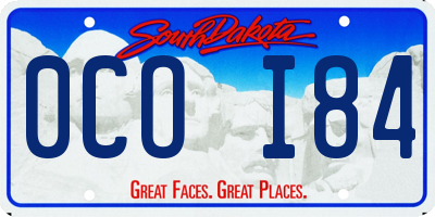 SD license plate 0COI84