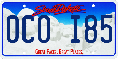 SD license plate 0COI85