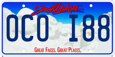 SD license plate 0COI88
