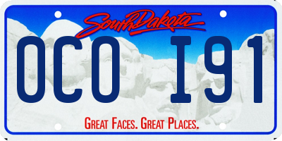 SD license plate 0COI91