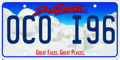 SD license plate 0COI96