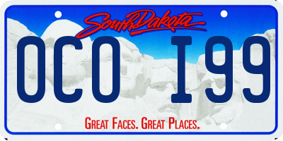 SD license plate 0COI99