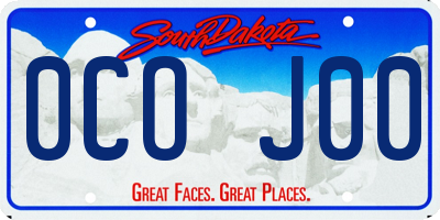 SD license plate 0COJ00