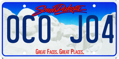 SD license plate 0COJ04