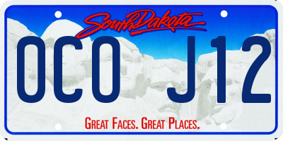 SD license plate 0COJ12