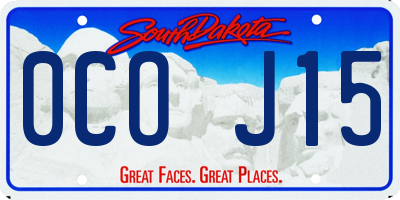 SD license plate 0COJ15