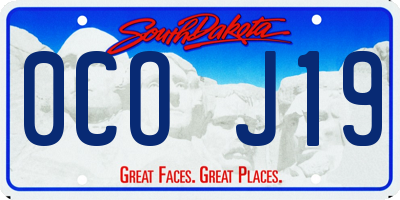 SD license plate 0COJ19