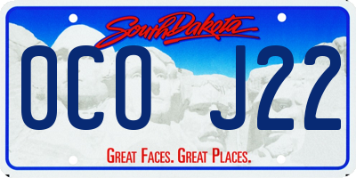 SD license plate 0COJ22