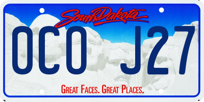 SD license plate 0COJ27