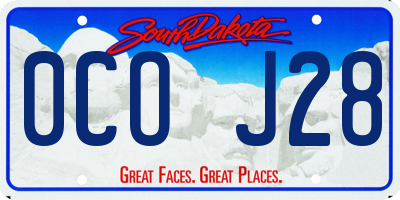 SD license plate 0COJ28