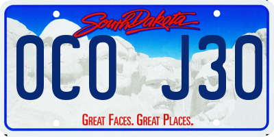 SD license plate 0COJ30